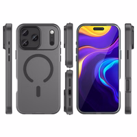 Magnetinis abrazyvinis dėklas telefonui iPhone 17 Pro, suderinamas su MagSafe - matinė juoda