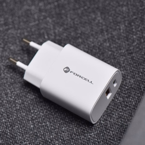 Įkroviklis Forcell (1xUSB-C;1xUSB 3A 30W) baltas