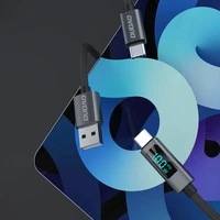 Dudao L7C USB-C - USB-C 100W kabelis su LED ekranu 1m - juodas