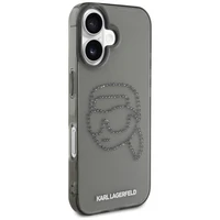 Karl Lagerfeld IML Rhinestones Karl Head dėklas telefonui iPhone 16 juodas