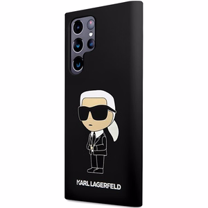 Karl Lagerfeld Silikoninis Ikonik dėklas telefonui Samsung Galaxy S24 Ultra - juodas