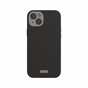 Moshi Napa MagSafe aukštos kokybės veganiškos odos dėklas, skirtas iPhone 15 Plus, „Midnight Black“ spalvos