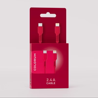 COLORUM laidas USB-C - Lightning 1,8m 2,4A CK12-CL-02 xMagenta