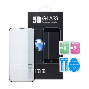 5D grūdintas stiklas su klijais per visą paviršių – skirtas OPPO A6 PRO, juodas
