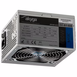 Akyga AK-B1-600 maitinimo blokas 600 W 20+4 pin ATX ATX pilkas