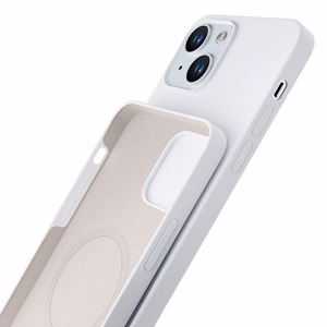 3mk Hardy Silikoninis Magnetinis dėklas iPhone 15 - balta ir sidabrinė