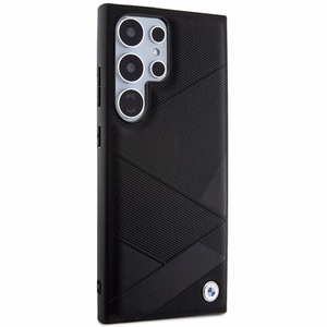 BMW BMHCS24L23RCGPK S24 Ultra S928 чёрный/чёрный жёсткий чехол Signature Leather Crossing Lines Pattern
