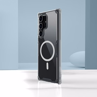 Nillkin Nature Pro šarvuotas dėklas su magnetiniu žiedu Samsung Galaxy S24 Ultra telefonui - baltas