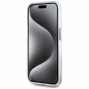 Karl Lagerfeld IML Metalinis Karl Galvos Magnetinis dėklas iPhone 15 Pro baltas