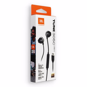 Wire earphones USB C JBL 305C black