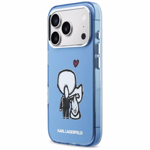 Karl Lagerfeld Karl & Choupette Back MagSafe Dėklas for iPhone 17 Pro - mėlynas