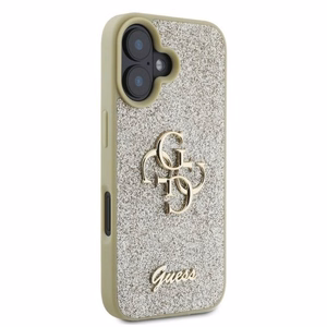 Guess Fixed Glitter Big 4G dėklas telefonui iPhone 16 - auksinis