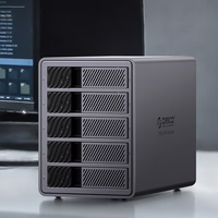"Orico" 9858T3 5 didelių DAS sprendimų "ProThunder" diskų masyvas su "Thunderbolt 3" 5 x 2,5"/3,5" SATA HDD/SSD - pilkas