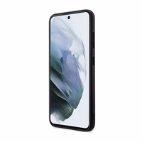 AMG AMHCS23MBLSCA S23+ S916 - juodas kietas dėklas su karbono juostele ir reljefu