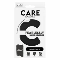 CARE by PanzerGlass Drąsiai madingas dėklas telefonui iPhone 15 - Juodas