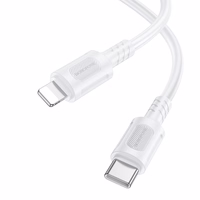 USB kabelis Borofone BX111 USB-C to Lightning 1.0m baltas