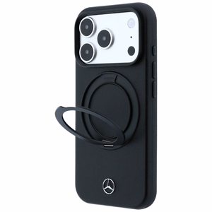 Mercedes MagSafe odinis dėklas su žiediniu stovu, skirtas iPhone 18 Pro / 17 Pro, juodas