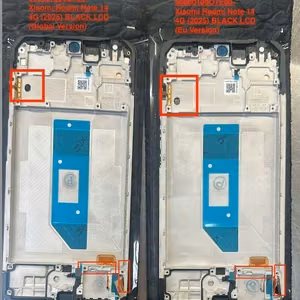 LCD ekranas Xiaomi Redmi Note 14 4G (Global, FZ4, JG1) su lietimui jautriu ekranu su rėmu juodas OLED
