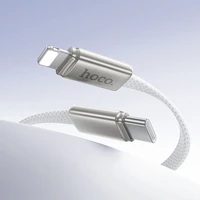 Plokščias kabelis USB C į "Lightning" Hoco PD 30W 1 m X125 baltas