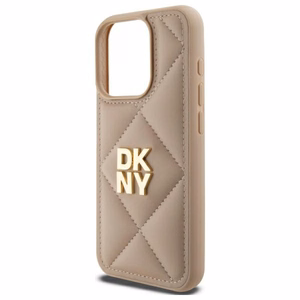 DKNY Quilted Stack Logo dėklas telefonui iPhone 15 Pro Max - smėlio spalvos