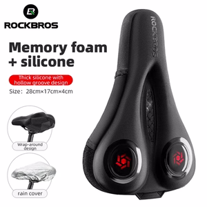 Rockbros LF044R dviračio balnelio užvalkalas su apsauga nuo lietaus, juodas ir raudonas