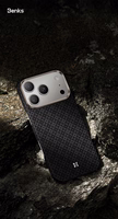 "Benks" magnetinis šarvas "Air Armor Grid Kevlar Case Metal Frame 600D (B069) for Iphone 17 Pro black