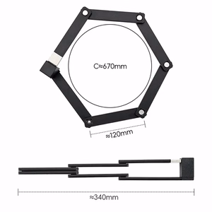Rockbros 32140003001 sulankstoma dviračio spyna su raktu ir rankena, 88cm - juoda