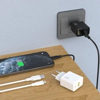 Dudao A23LEU 2.4A GaN EU USB-A Wall Įkroviklis with USB-A to Lightning Laidas - Juodas