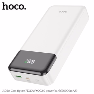 Išorinė baterija (f) Hoco 20000 mAh QC3.0 PD 3A 20W J102A balta