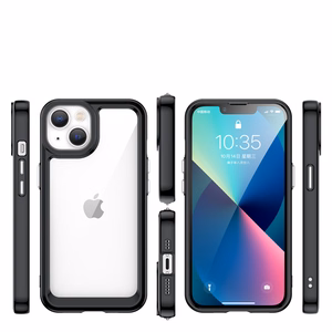 Outer Space dėklas telefonui iPhone 14 Plus kietas dangtelis su geliniu rėmeliu juodas