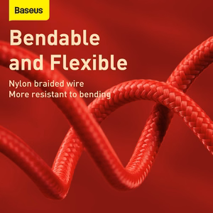 Baseus kabelis Tiger metai 3 viename - USB į Type C, Lightning, Micro USB - 3,5A 1,2 metrai (CASX010009) raudonas