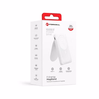 Išorinė baterija suderinama su MagSafe Forcell F-Energy MagStand F10K2 QC3.0 PD 5A 20W 10000 mAh balta