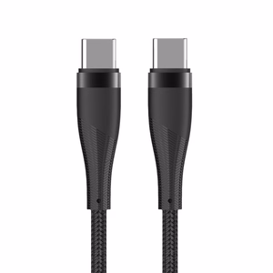 Maxlife MXUC-08 laidas USB-C - USB-C 1,0 m 100W juodas nailoninis
