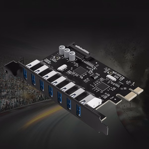 Orico PVU3 PCIe išplėtimo plokštė su 7 USB 3.0 jungtimis, skirta staliniams kompiuteriams – juoda