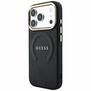 Dėklas, skirtas IPHONE 18 Pro/17 Pro suderinamas su „MagSafe“ (Saffiano Peony Ring) (spalva: juoda)