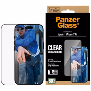 PanzerGlass itin platus EasyAligner grūdintas apsauginis stiklas iPhone Air telefonui