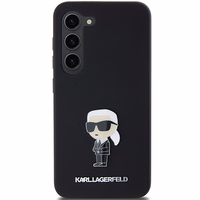 Karl Lagerfeld Silikoninis Ikonik Metal Pin dėklas Samsung Galaxy S24 - juodas