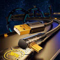 Joyroom žaidimų kabelis S-UC027A6 USB-C (kampinis) / USB-A (tiesus) 3A 1.2m - juodas