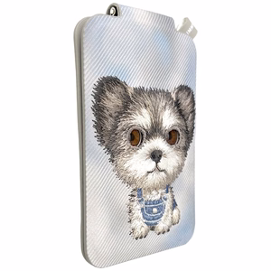 Nimmy New Big-Eye Cute Pets 2.0 Dog magnetinis „MagSafe“ kortelių dėklas telefonui su stovu – pilkas