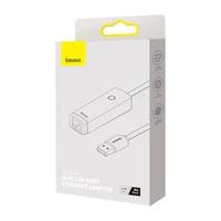 Baseus Lite Series adapteris USB Type A - RJ45 LAN lizdas 100Mbps juodas (WKQX000001)