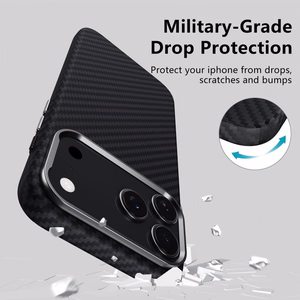 Tech-Protect Ion Carbon Magnetinis dėklas telefonui iPhone 17 Pro Max - Pilkas/Juodas