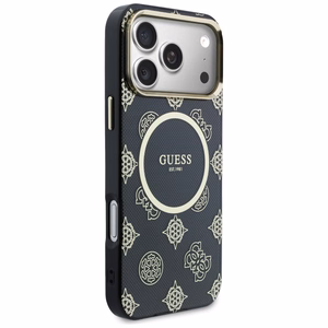 Guess IML Peony Dot MagSafe Dėklas for iPhone 17 Pro Max - juodas