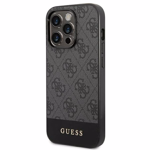 Guess GUHCP14LG4GLGR iPhone 14 Pro 6.1" pilkas dėklas 4G Stripe Collection