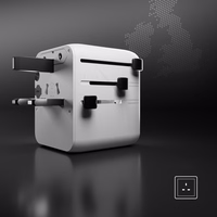 Universalus kelioninis adapteris su USB-A ir 2x USB-C P