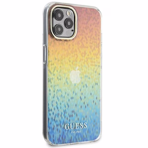 Guess IML Faceted Mirror Disco Iridescent dėklas telefonui iPhone 12/12 Pro - įvairiaspalvis