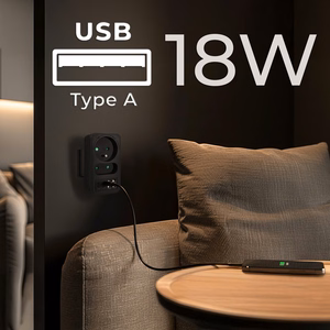 Maclean MCE249 F/B – mains socket splitter, 2 sockets, 4 USB ports: 2×USB-A and 2×USB-C PD 20 W, 1×16 A + 1×6 A
