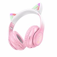 HOCO belaidės Bluetooth ausinės W42 Cat Ear rožinės