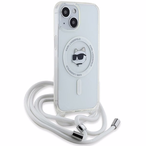 Karl Lagerfeld IML Choupette Head & Cord Magnetinis dėklas iPhone 13 / 14 / 15 - skaidrus