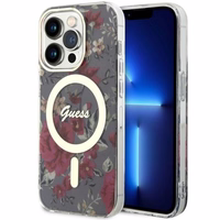 Guess GUHMP14LHCFWSA iPhone 14 Pro 6.1" žalias/žalias kietas dėklas Gėlės MagSafe