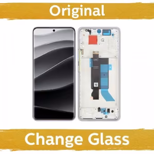 LCD ekranas suderinamas su Xiaomi Redmi Note 14 Pro 5G su rėmeliu / Midnight juodas / (Atnaujintas: Kinija)